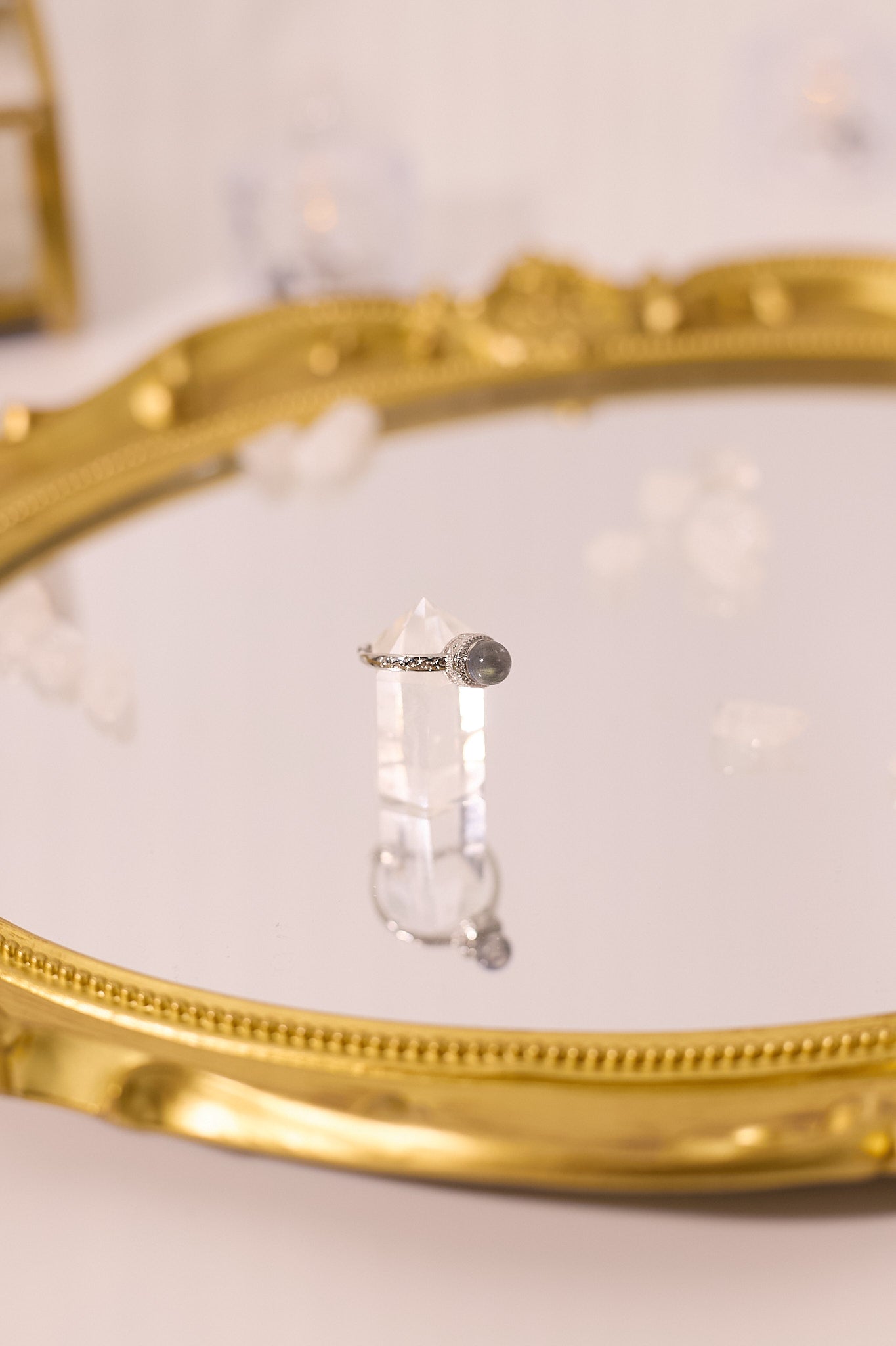 R063-Gray Moonlight S925 Open Ring