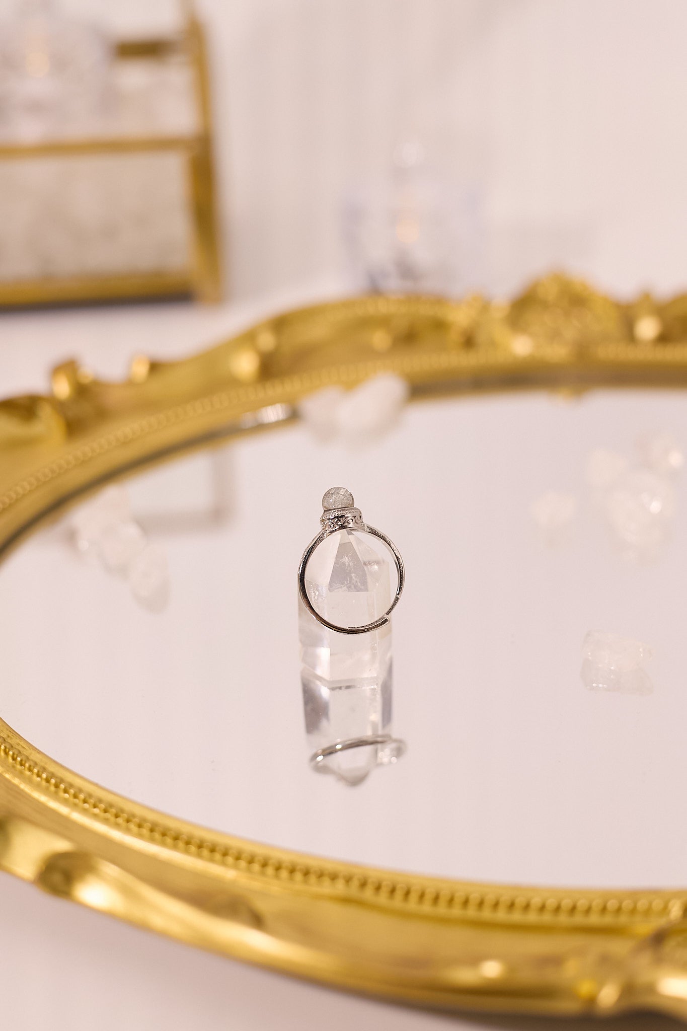 R063-Gray Moonlight S925 Open Ring