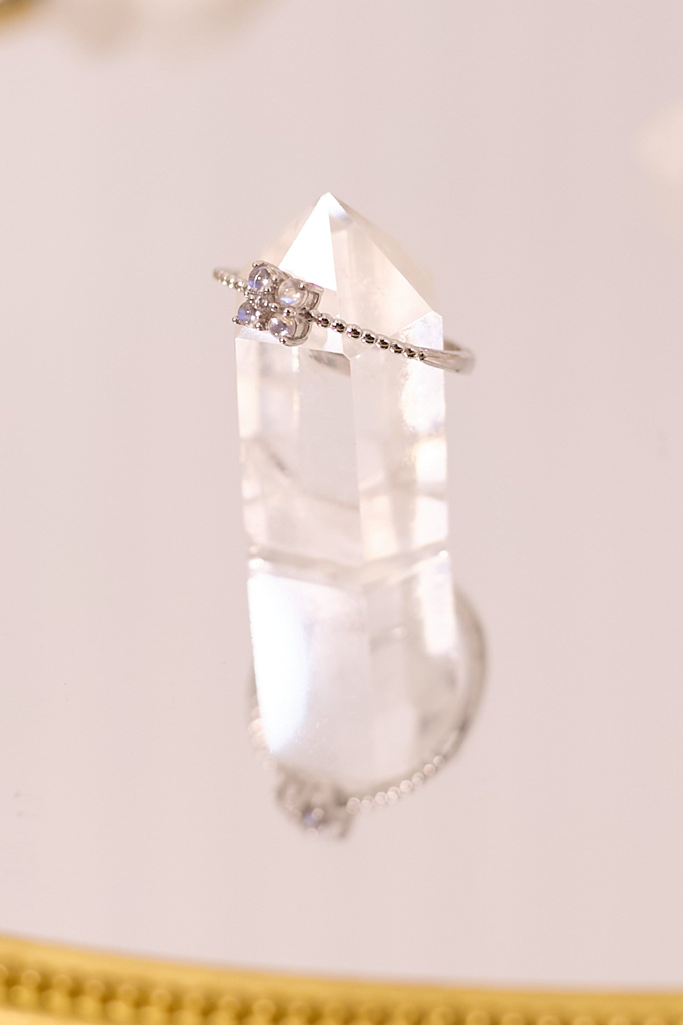 R064-Madao Moonlight Flower Shape S925 Open Ring