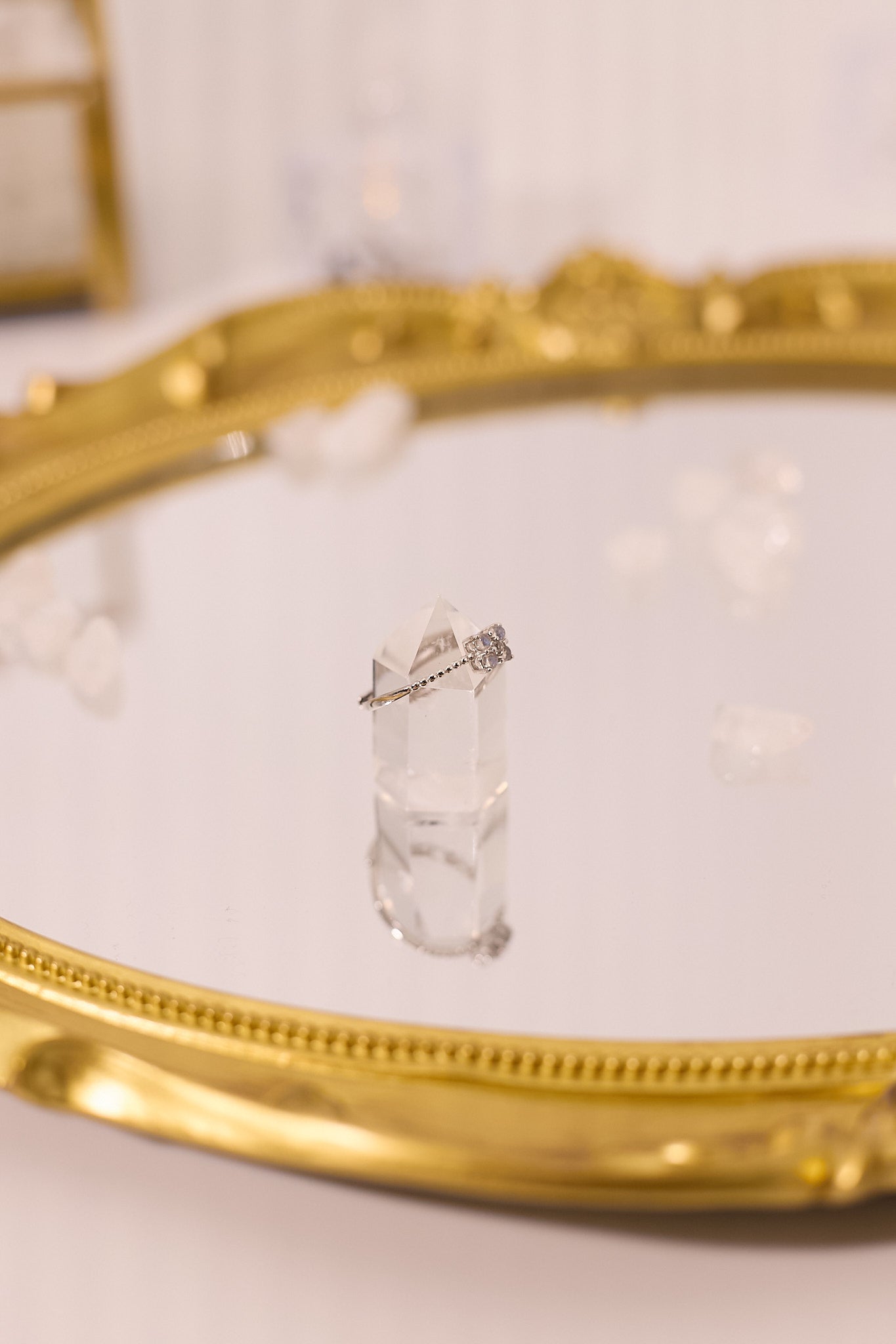 R064-Madao Moonlight Flower Shape S925 Open Ring