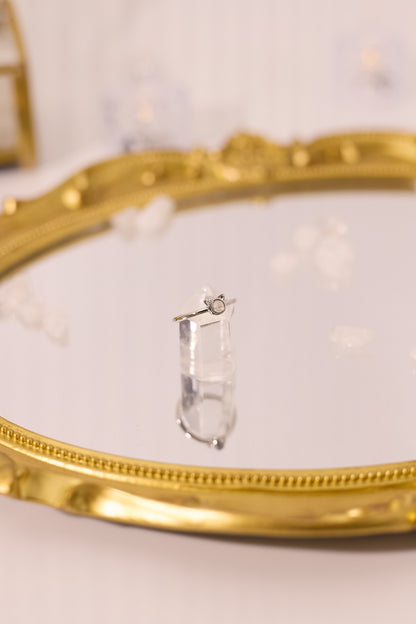 R065-Gray Moonlight Cat Shape S925 Open Ring