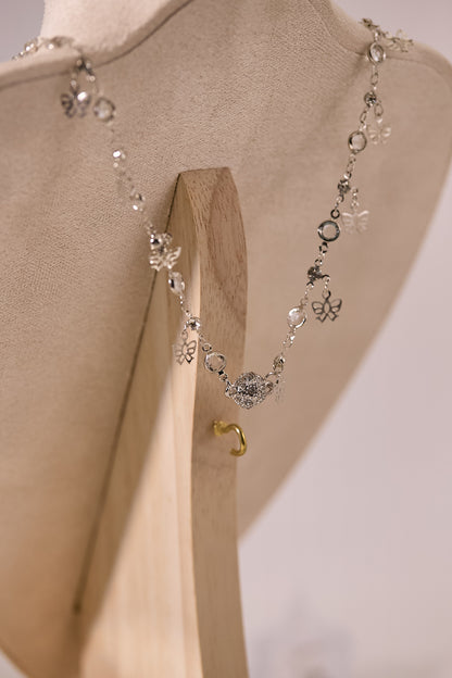 N039-黑貝母宮廷風雙鏈磁吸款頸鏈