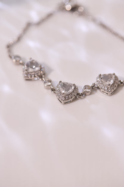 C053-白水晶心形手鏈