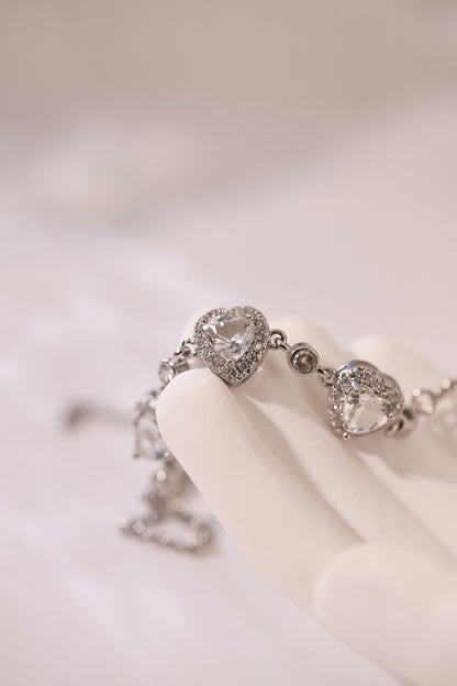 C053-白水晶心形手鏈