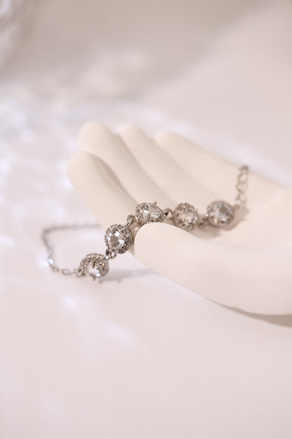 C055-白水晶圓形手鏈