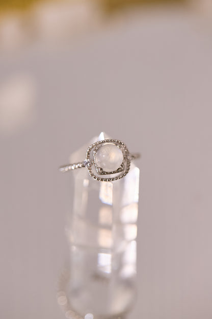 R072-藍月亮方形S925開口戒指