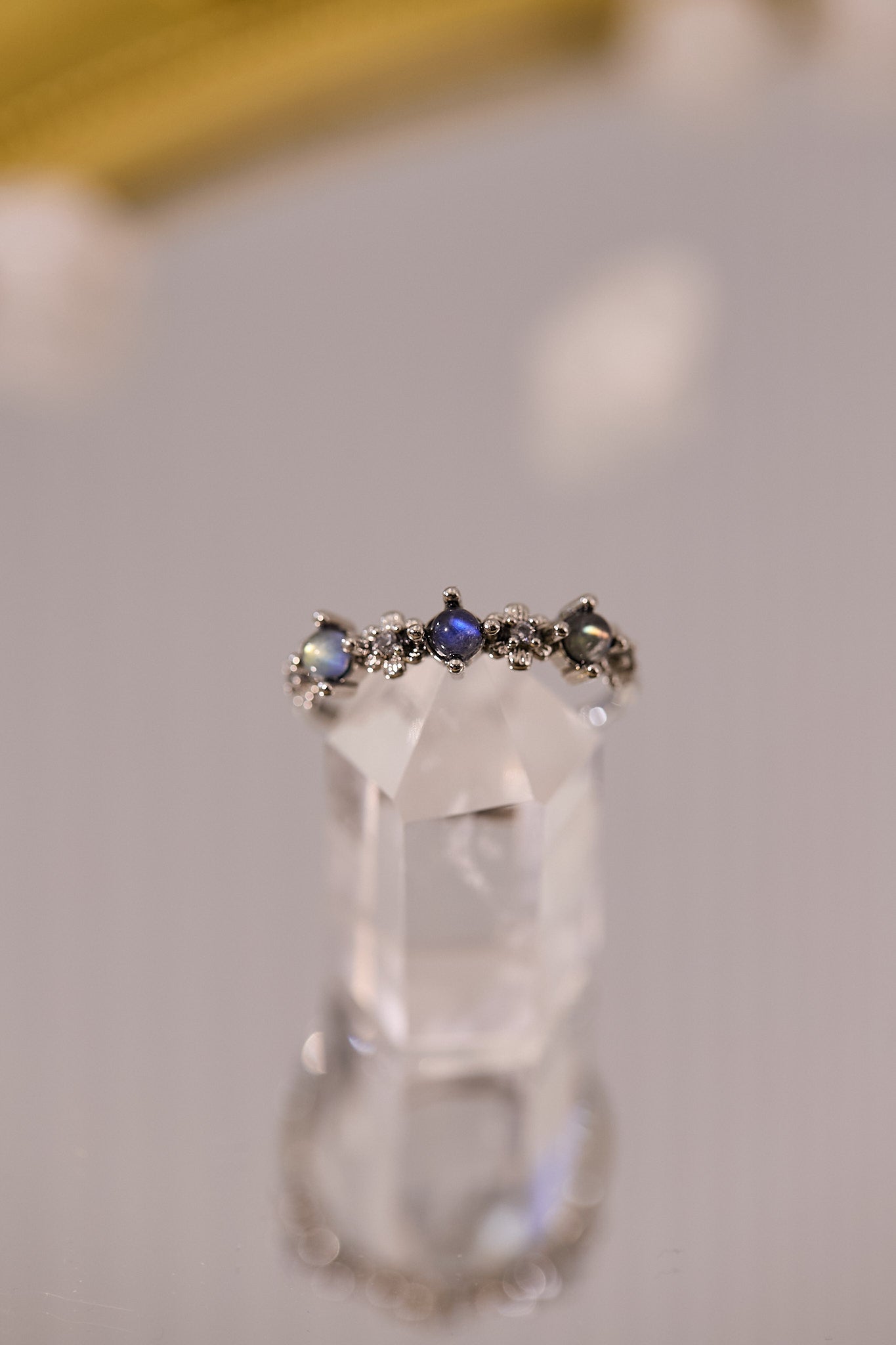 R075-灰月光S925開口戒指