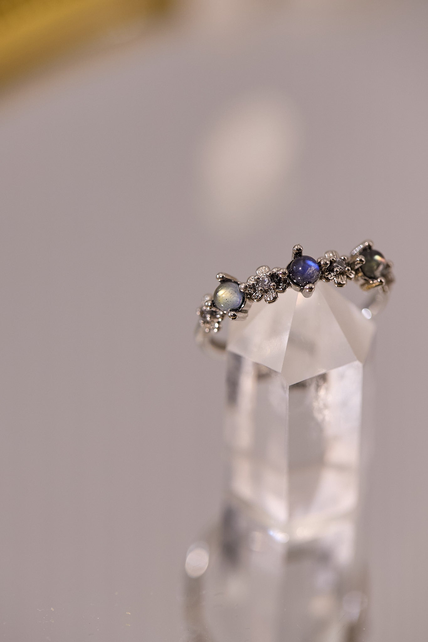 R075-灰月光S925開口戒指