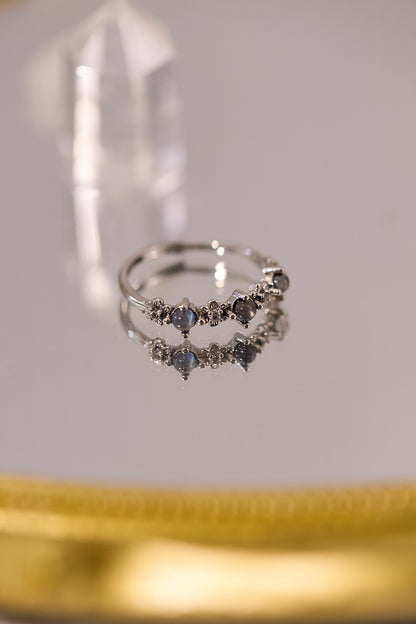 R075-灰月光S925開口戒指