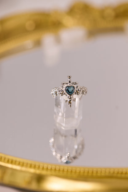 R086-托帕石十字架開口戒指