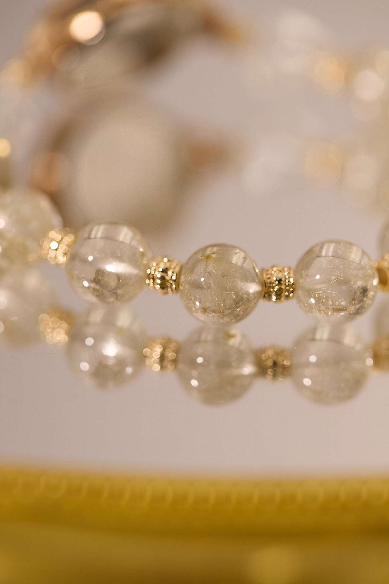 W001-金髮晶．白水晶石英錶