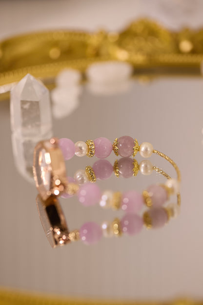 W005-紫鋰輝．淡水珍珠石英錶