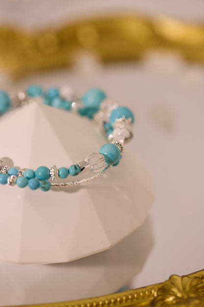 C072-綠松石·白松石·白水晶手鈪款