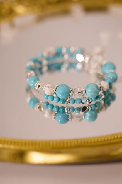 C072-綠松石·白松石·白水晶手鈪款