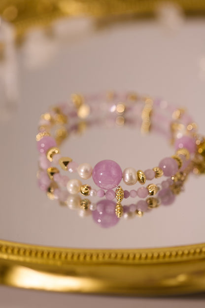 C073-紫鋰輝·淡水珍珠手鈪款