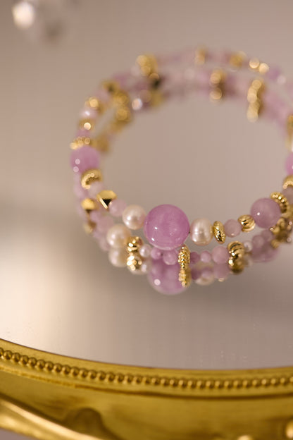 C073-紫鋰輝·淡水珍珠手鈪款