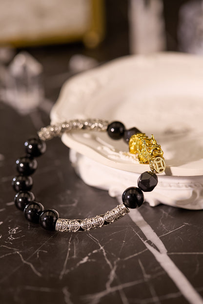 C079-招財貔貅．黑曜石．銀曜石（包括開光）