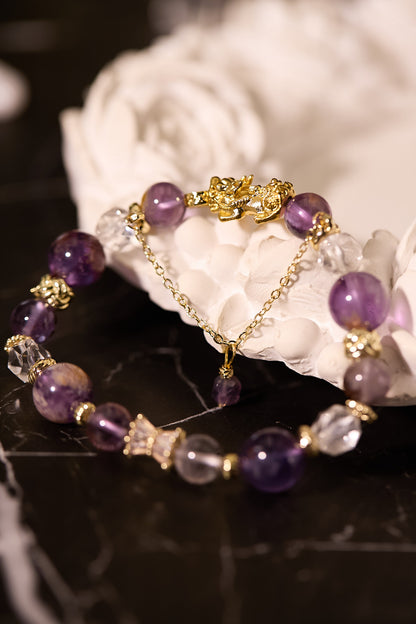 C084-招財貔貅．白水晶．紫幽靈（包括開光）