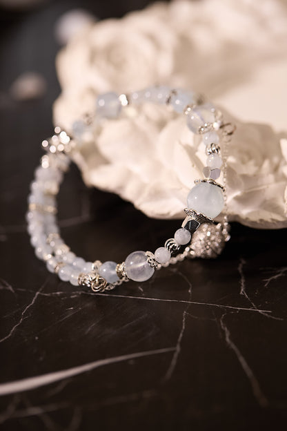 C085-海藍寶雙圈手鈪