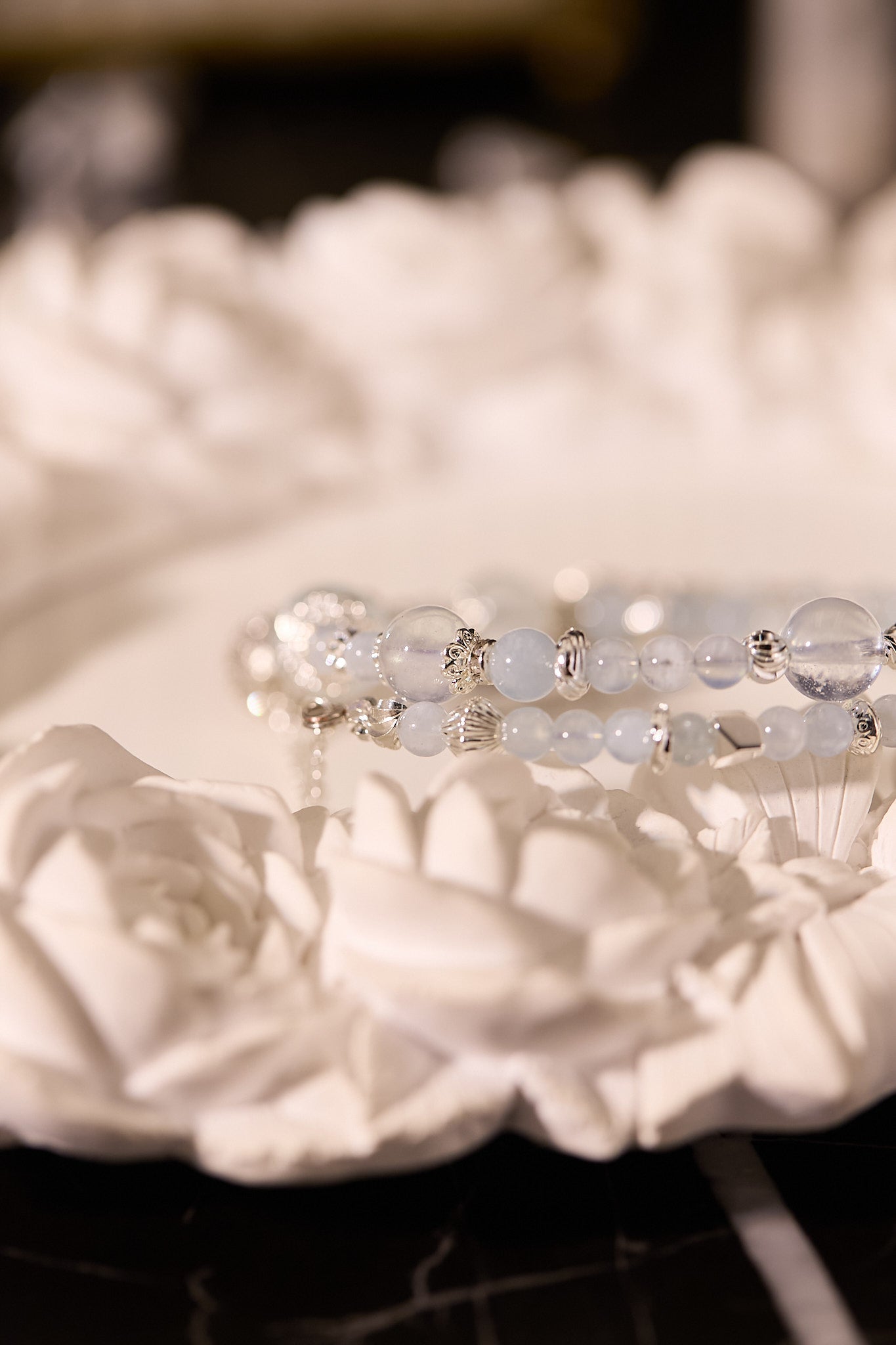 C085-海藍寶雙圈手鈪