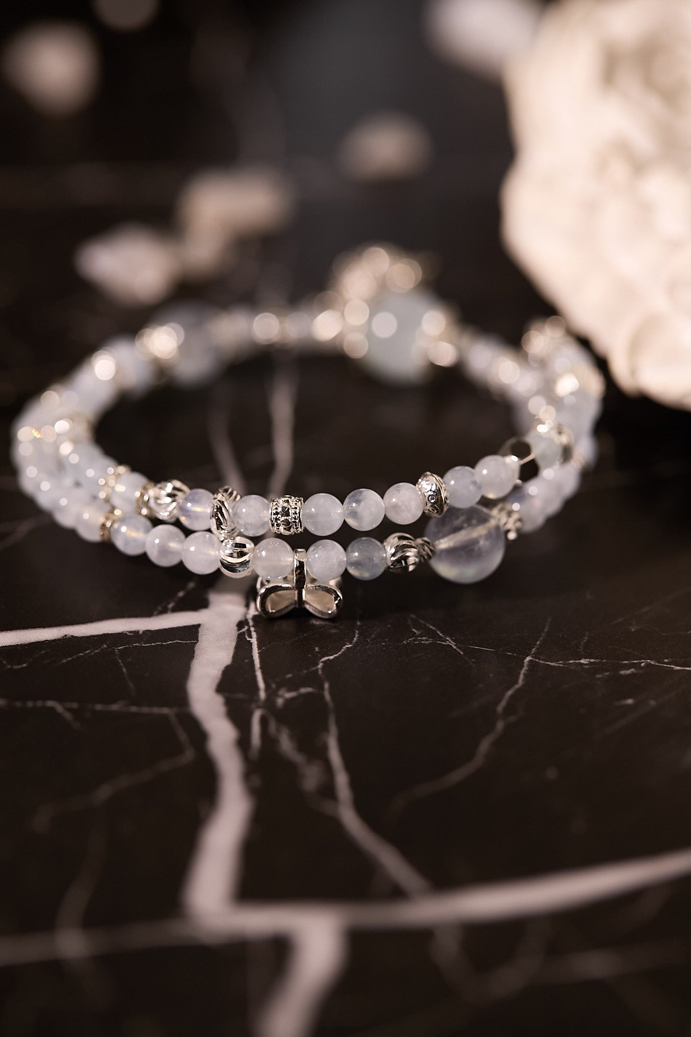 C085-海藍寶雙圈手鈪