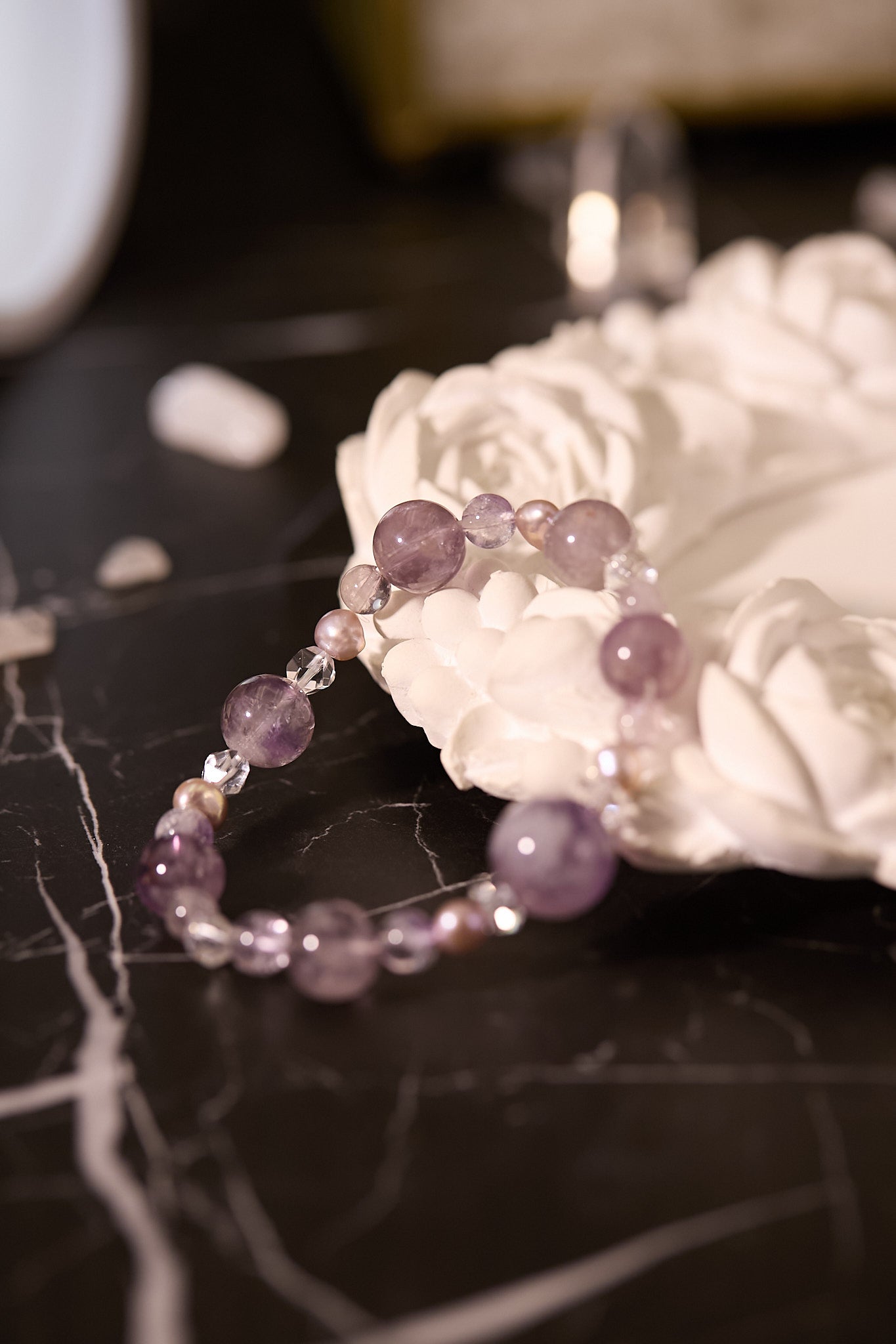 C095-紫兔毛·淡水珍珠·白水晶