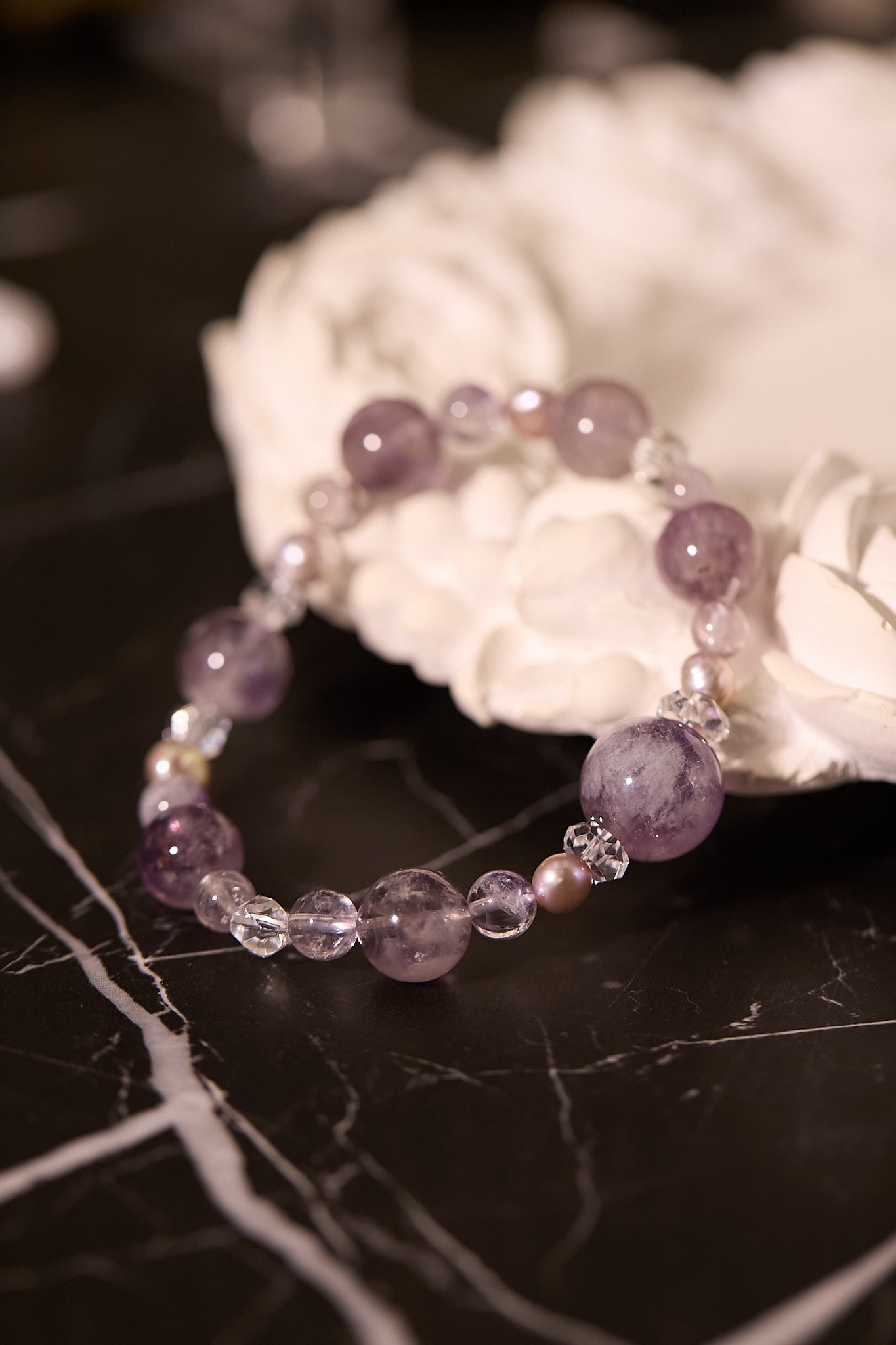 C095-紫兔毛·淡水珍珠·白水晶