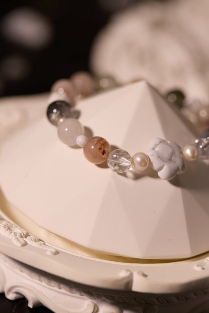 C096-彩兔毛·白松石·白水晶