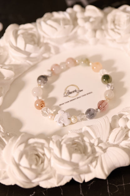 C096-彩兔毛·白松石·白水晶