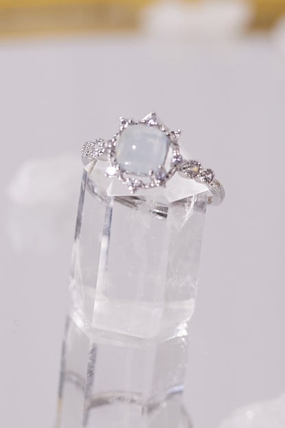 R029-Aquamarine zircon open ring