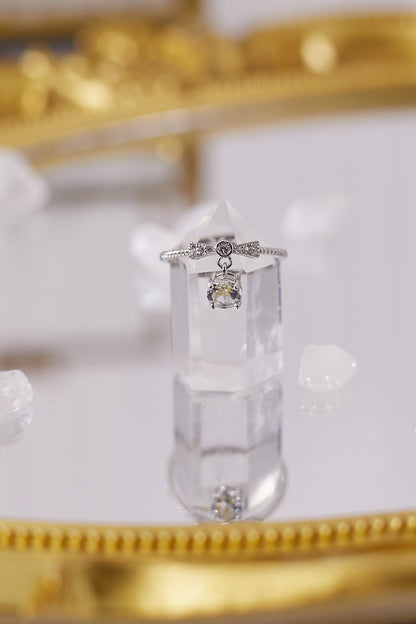 R034-Aquamarine Cut S925 Open Ring