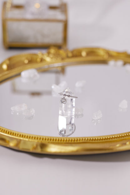 R034-Aquamarine Cut S925 Open Ring