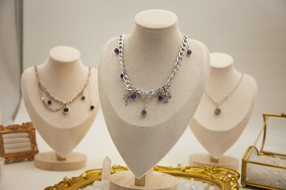 N006-Amethyst Gothic style magnetic necklace