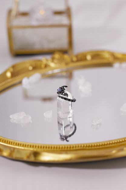 R036-Gray Moonlight Open Ring