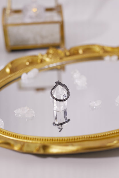 R036-Gray Moonlight Open Ring