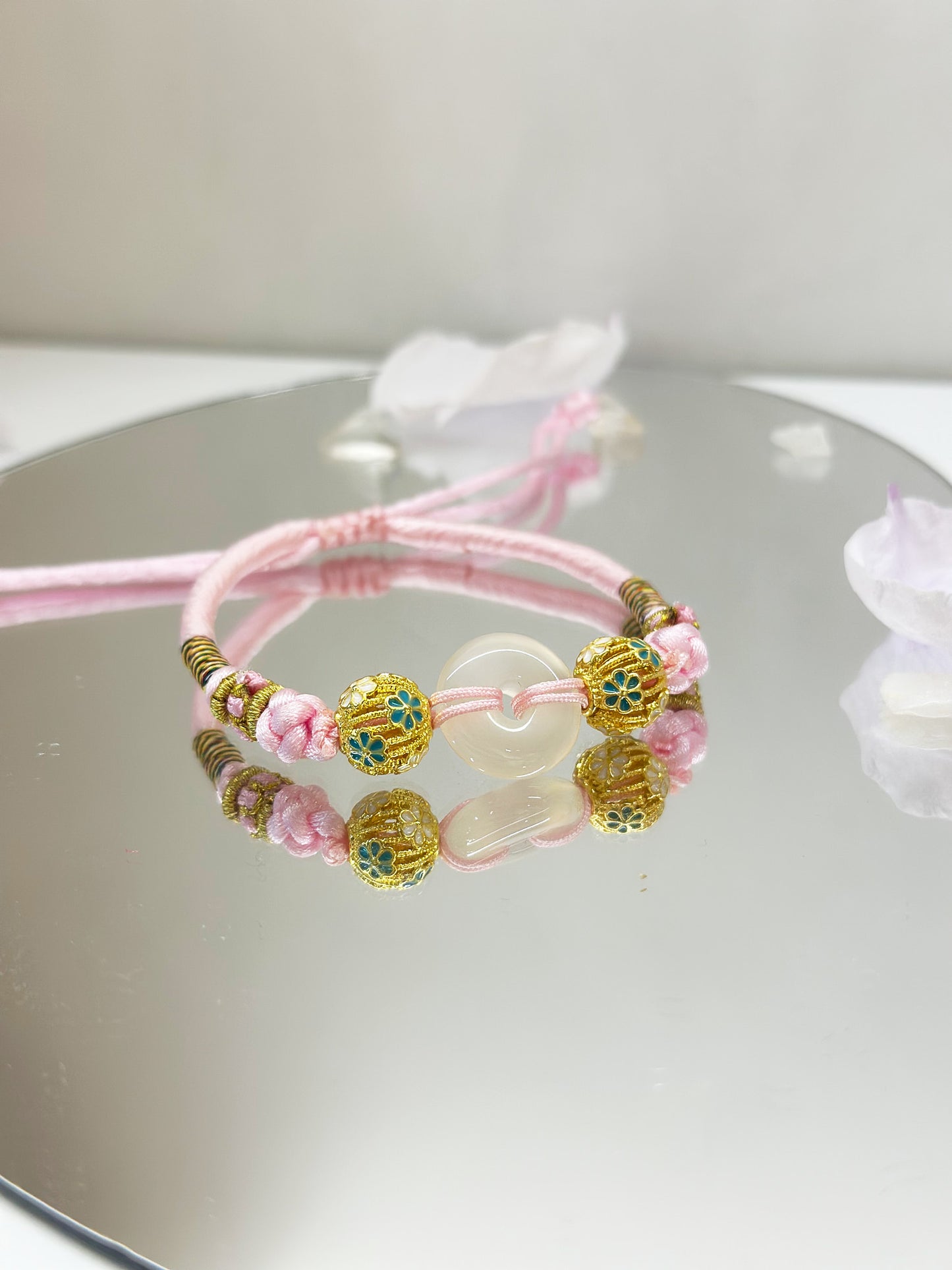 C104-冰種白玉髓平安扣小童手繩（包括加持）