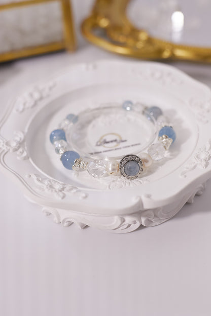 C030-Good Luck Aquamarine·White Crystal·Freshwater Pearl