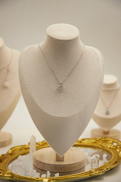 N018-White crystal planet pendant with magnetic necklace