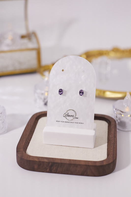 E032-Amethyst earrings (5*7mm)