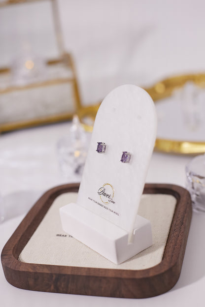 E032-Amethyst earrings (5*7mm)