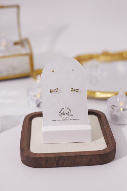 E034-Citrine Bow Earrings