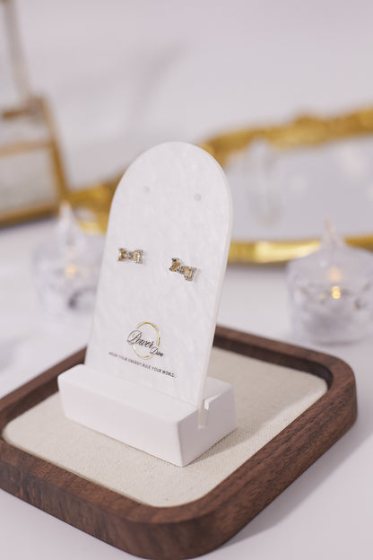 E034-Citrine Bow Earrings