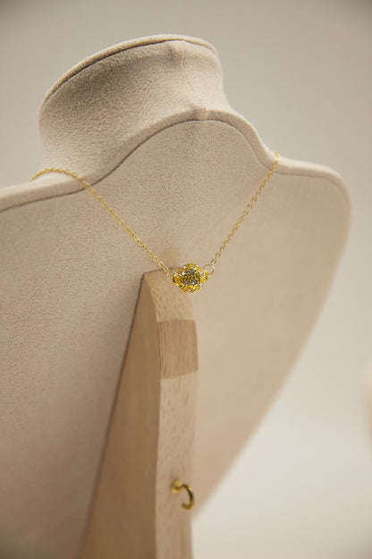 N025-Malachite Planet Pendant with Magnetic Necklace (Gold)