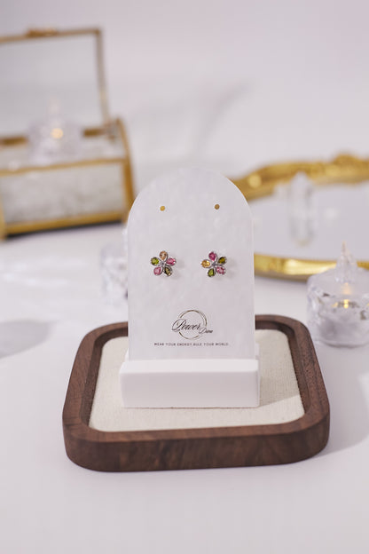 E039-Tourmaline flower earrings