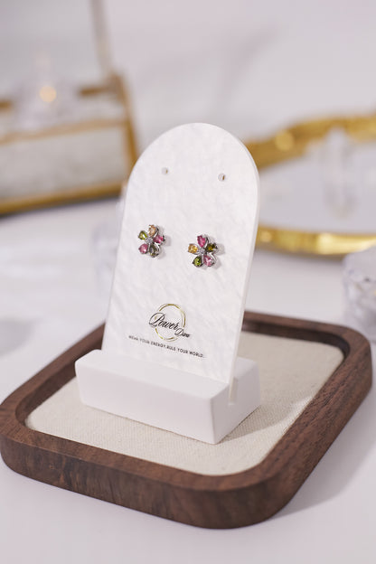 E039-Tourmaline flower earrings