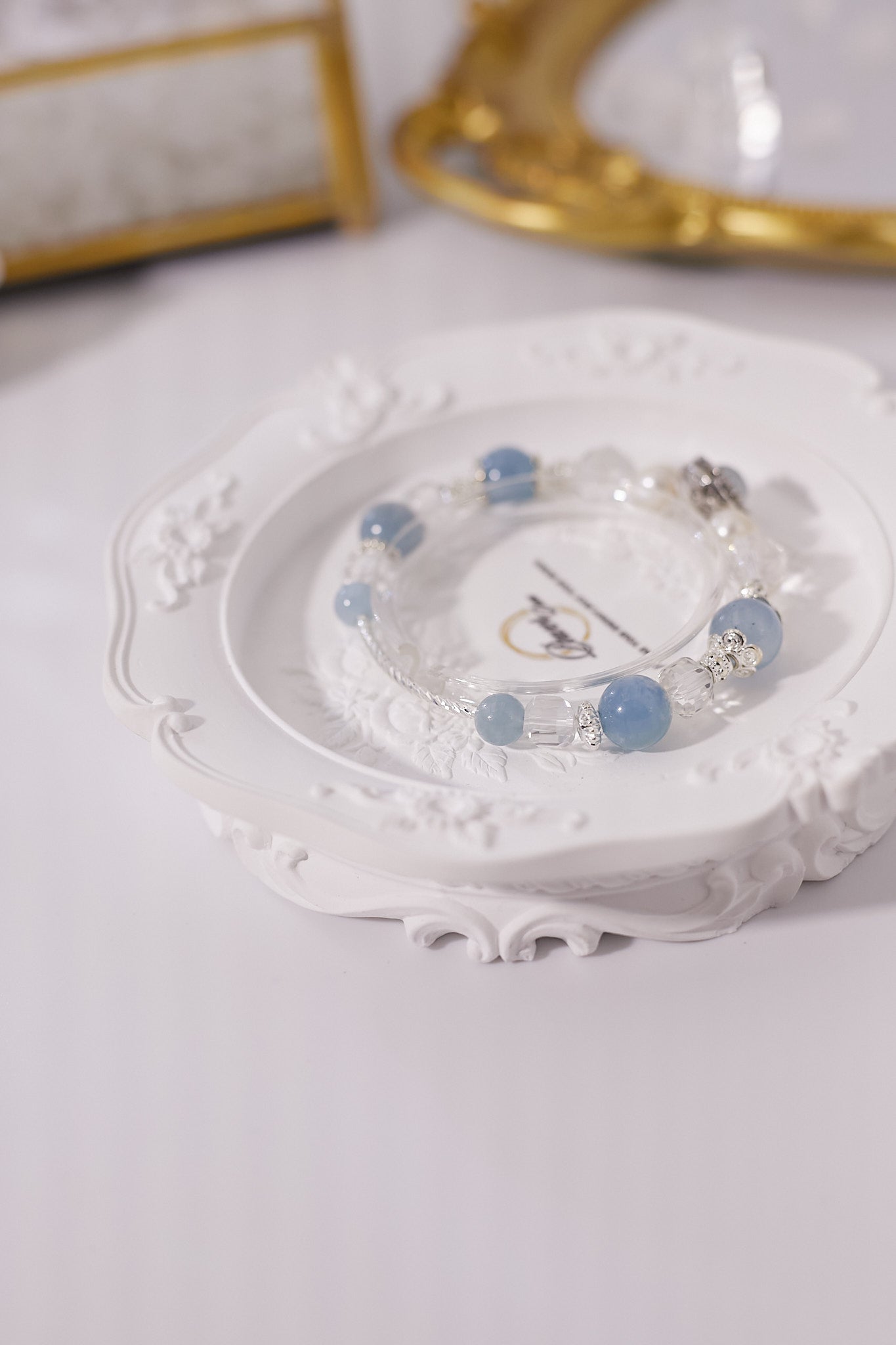 C030-Good Luck Aquamarine·White Crystal·Freshwater Pearl