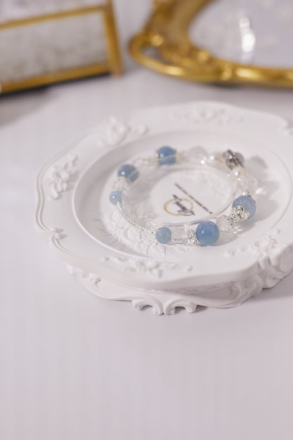C030-Good Luck Aquamarine·White Crystal·Freshwater Pearl