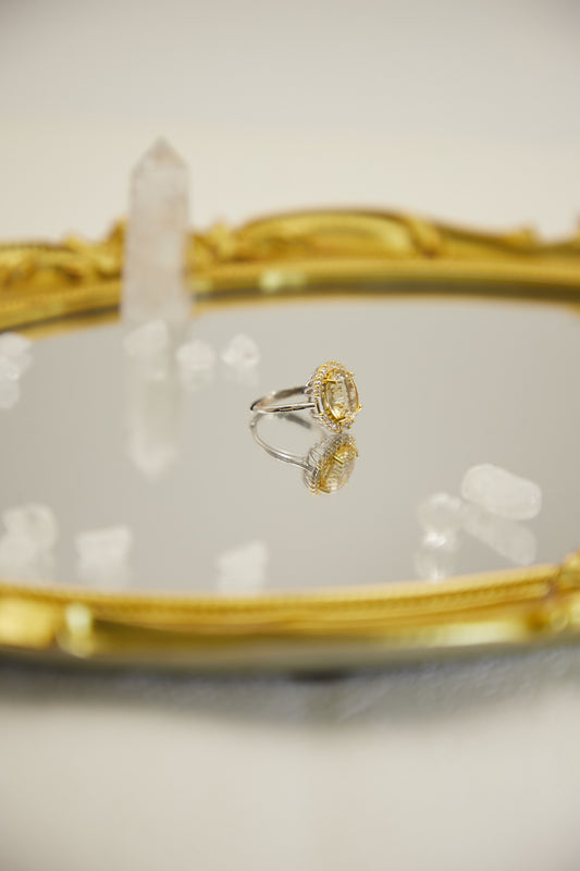 R001-Citrine S925 Open Ring