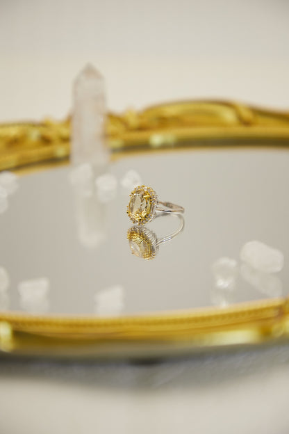 R001-Citrine S925 Open Ring