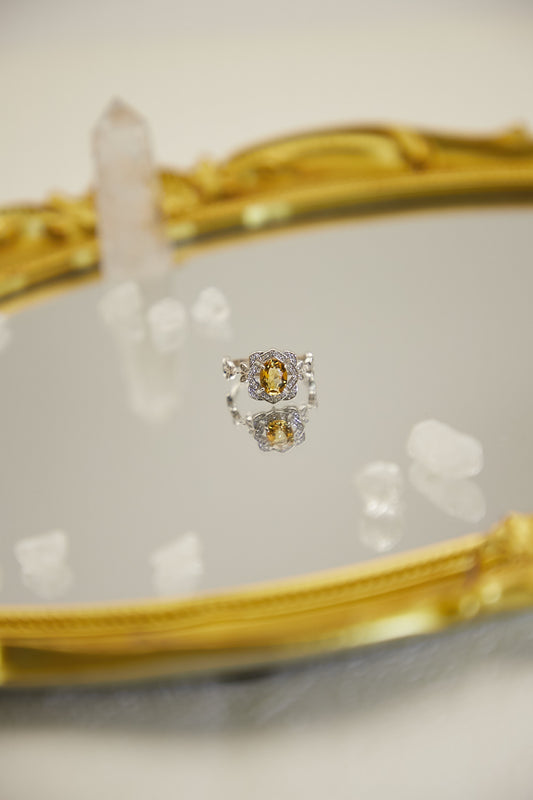 R002-Citrine S925 Open Ring
